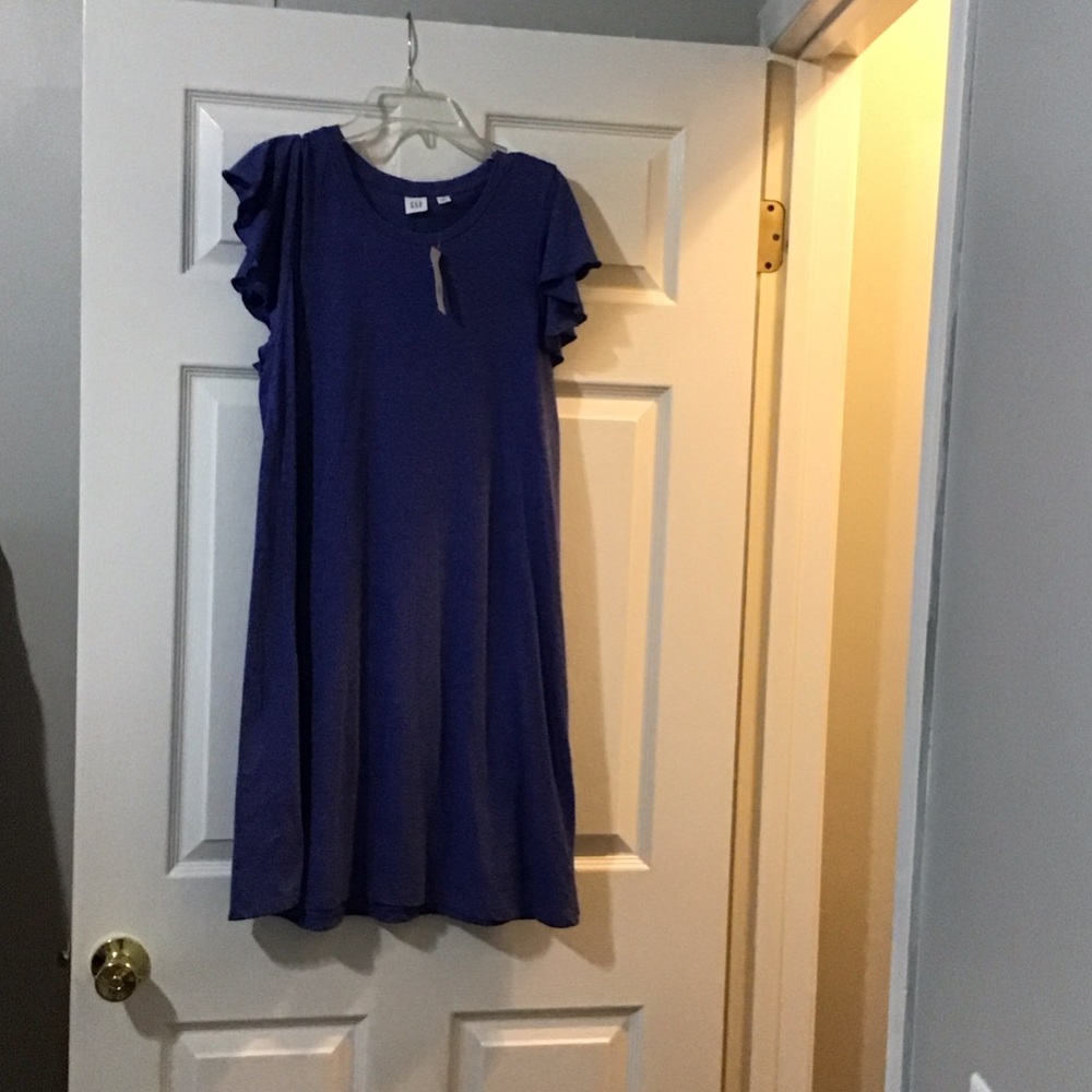 Women’s Blue Ruffle Sleeve Swing Dress - Gap